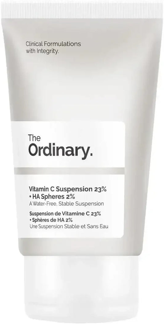 The Ordinary Vitamin C Suspension 23% + HA Spheres 2% face serum tube for skincare