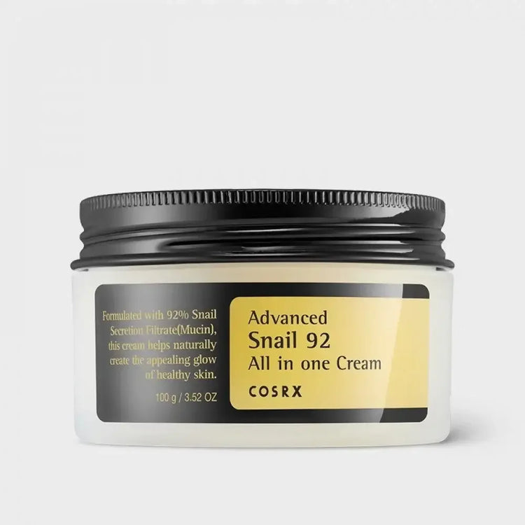 COSRX Advanced Snail 92 All in One Cream jar for Korean skincare and hydration