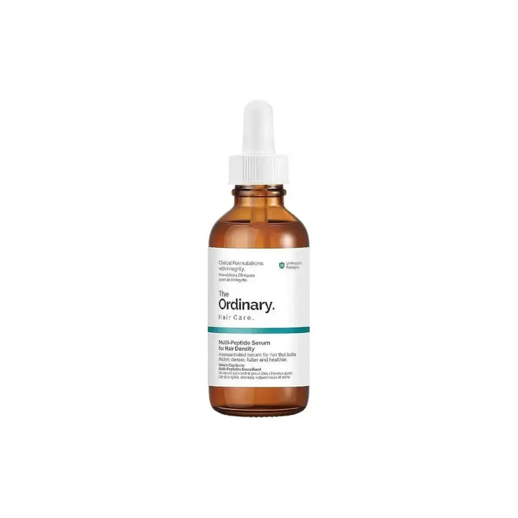 The Ordinary Multi-Peptide Serum for hair density in amber dropper bottle