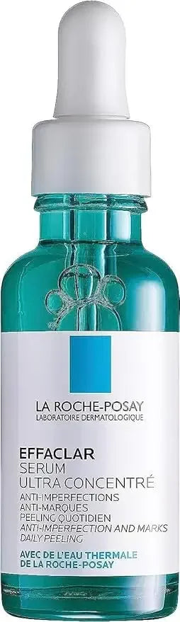 La Roche-Posay Effaclar Serum bottle with dropper for daily skin peeling and anti-imperfections