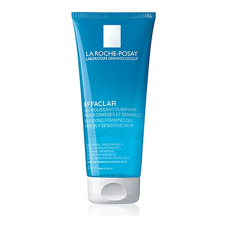 Effaclar purifying foaming gel for oily sensitive skin in blue tube packaging