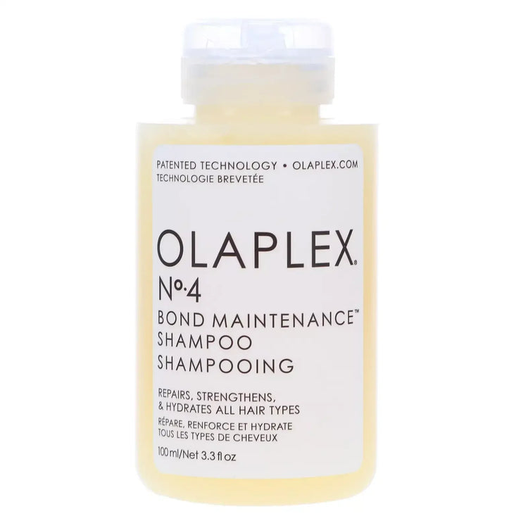 Olaplex No.4 Bond Maintenance Shampoo bottle for all hair types, 100ml, on white background