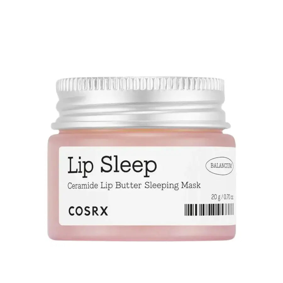 COSRX Lip Sleep ceramide lip butter sleeping mask in pink jar with silver lid