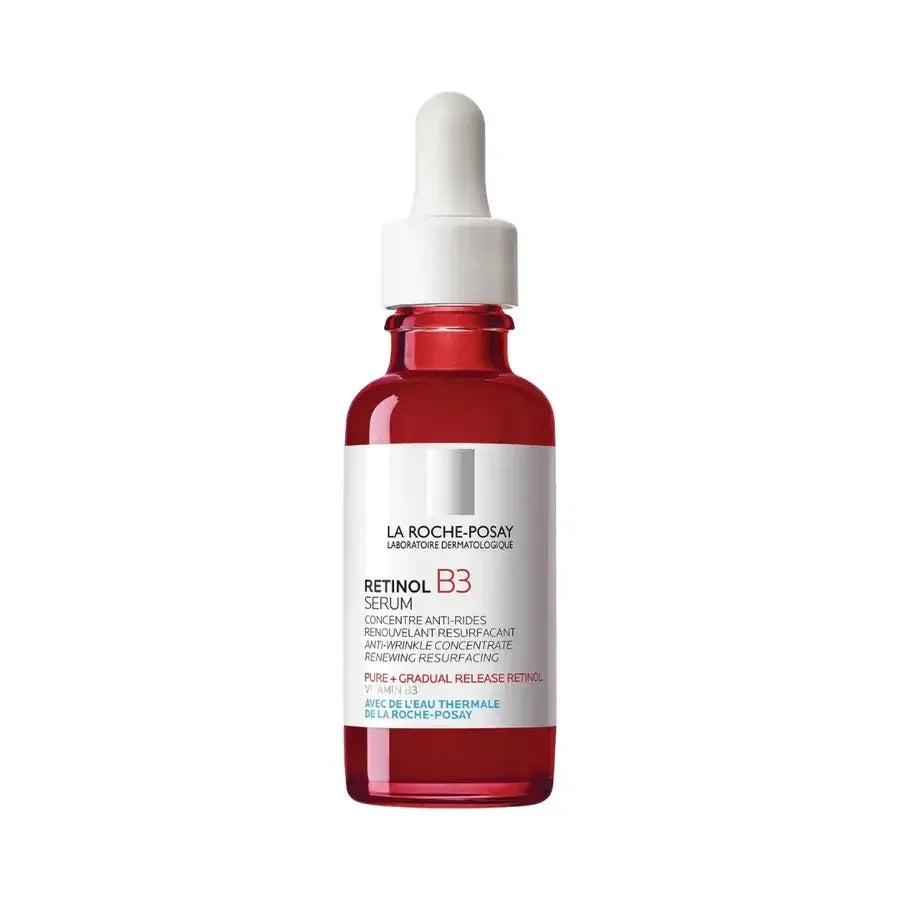 La Roche-Posay Retinol B3 Serum red bottle with white dropper for anti-aging skincare