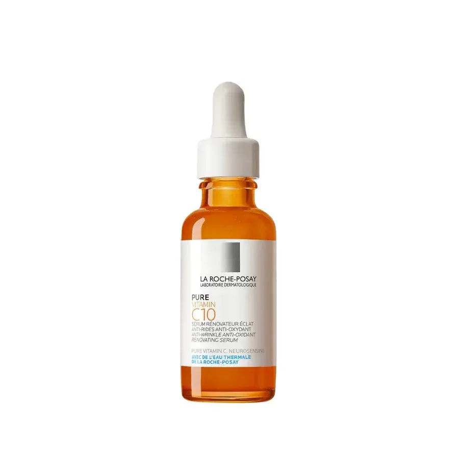 La Roche-Posay Pure Vitamin C10 serum in an amber dropper bottle, skincare product