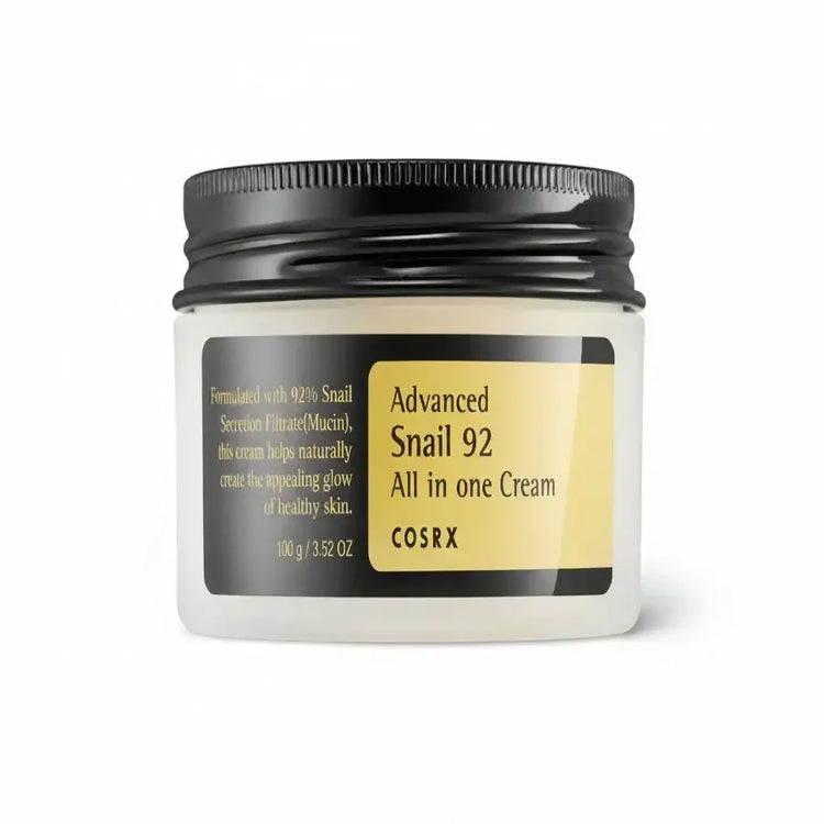 COSRX Advanced Snail 92 All in one Cream jar, Korean skincare moisturizer for healthy skin