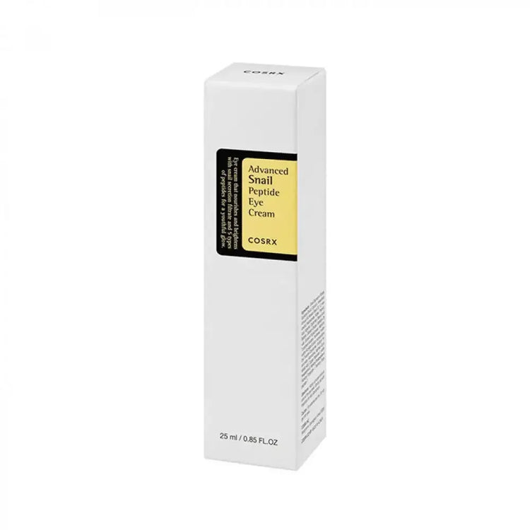 COSRX Advanced Snail Peptide Eye Cream 25ml box, Korean skincare product on white background