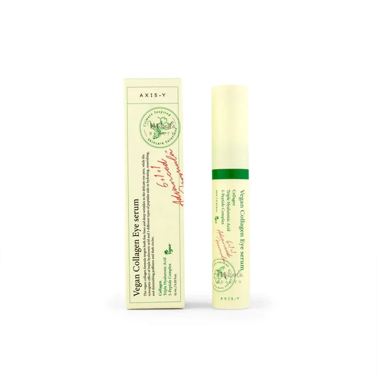 AXIS-Y Vegan Collagen Eye Serum in cream tube with box, Korean skincare product