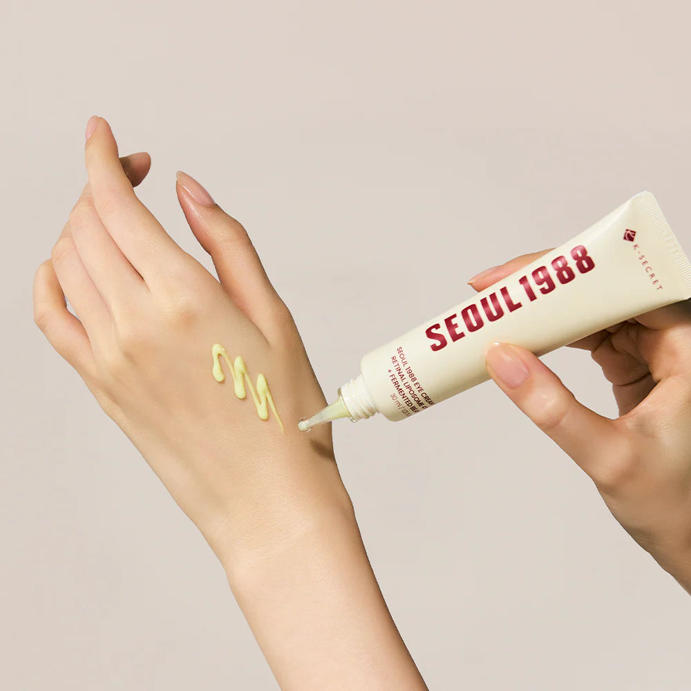 Seoul 1988 Eye Cream by yourbeautycosmetics featuring retinal liposome 4% and fermented bean extract in a sleek jar