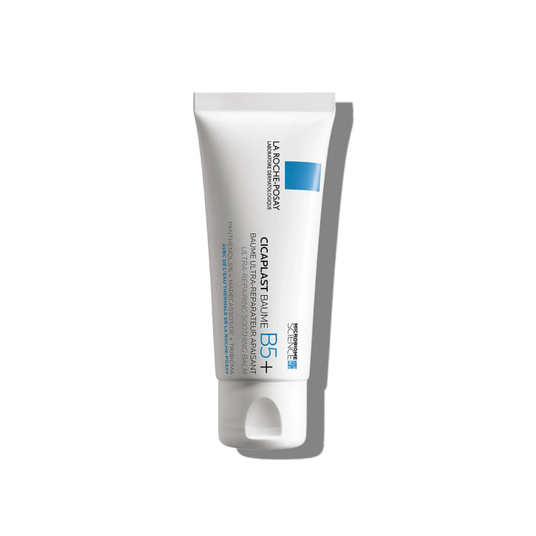 La Roche-Posay Cicaplast Baume B5+ repairing balm in a tube, suitable for soothing and healing irritated skin.