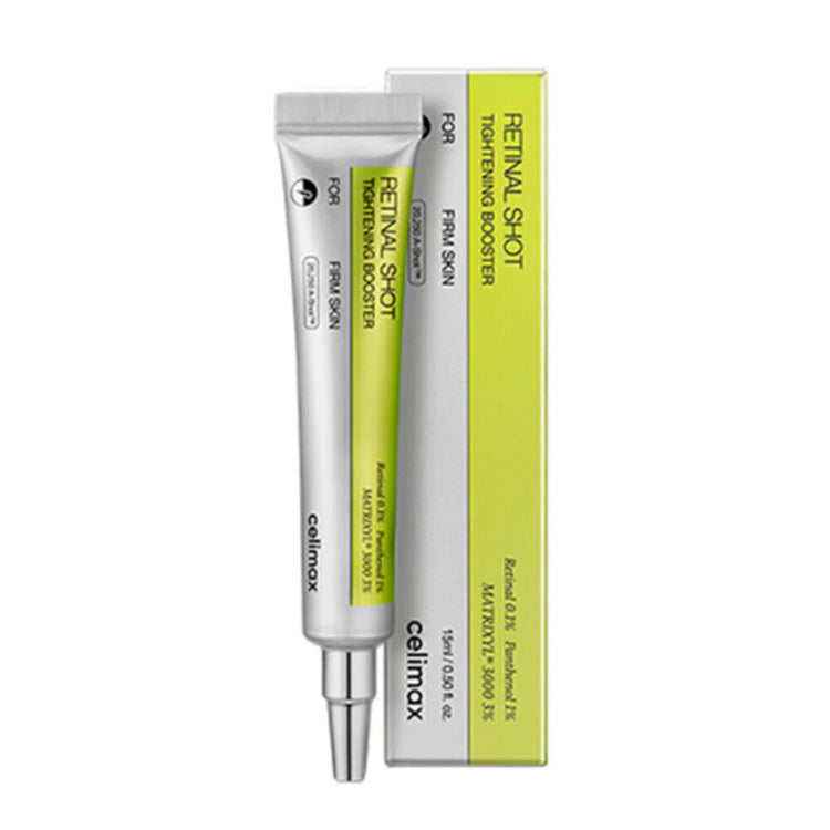 Celimax Retinal Shot Tightening Booster with packaging on a white background