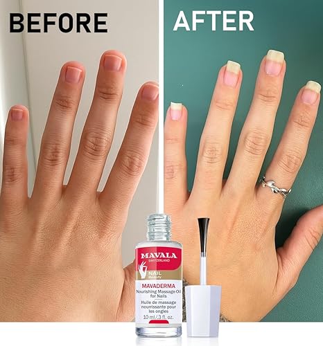 Mavala Mavaderma Nutritive Oil 10ml bottle with white cap and clear glass, designed for nourishing skin and nails.