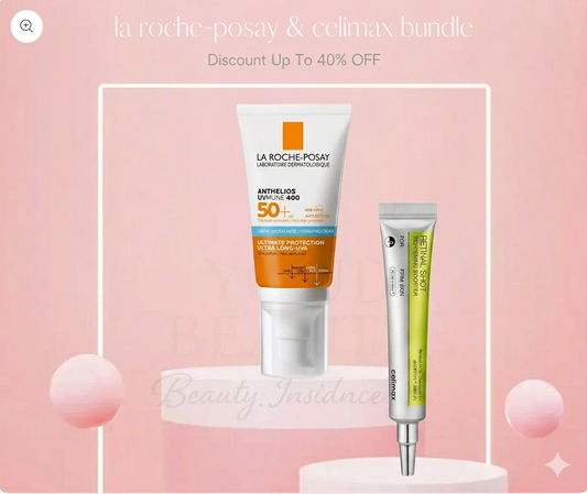Best Seller La Roche-Posay and Celimax skincare bundle featuring two product bottles with clean, minimalist packaging.