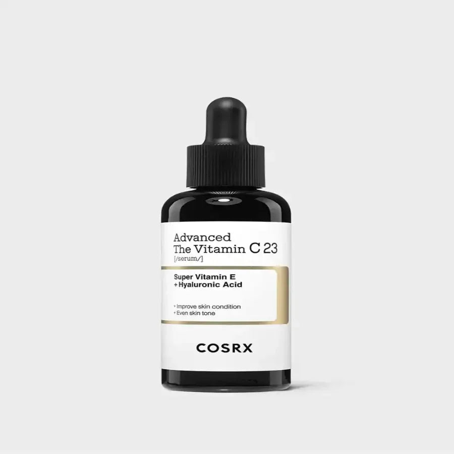 COSRX Advanced Vitamin C 23 serum bottle with dropper, skincare product for brightening